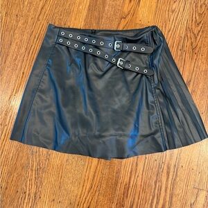 Zara Faux Leather Skort with Belt Details  - women's size XS